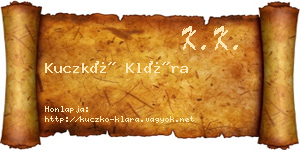 Kuczkó Klára névjegykártya